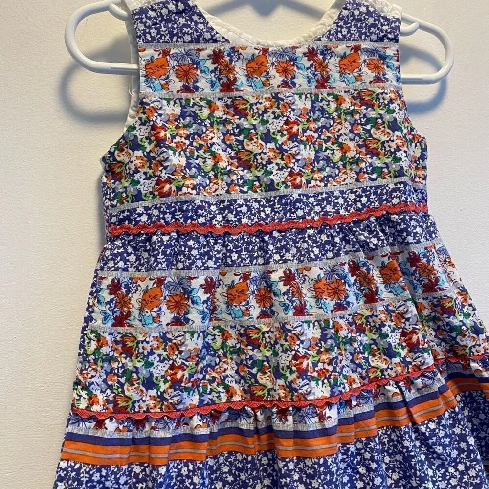 Blueberi Boulevard Colorful Floral Patchwork Dress